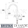 Bristan Tangerine Kitchen Sink Mixer Tap Dimensions